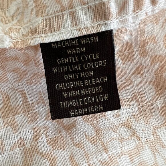 Tasso Elba Mens XXL Short Sleeve Beige Floral Linen Cotton Blend Shirt B… - Picture 6 of 11